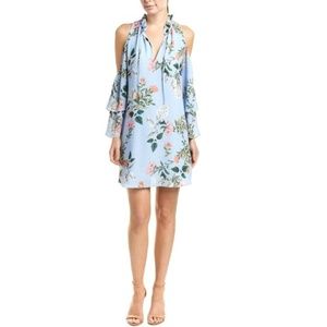 Parker Cold Shoulder Blue Floral Dress